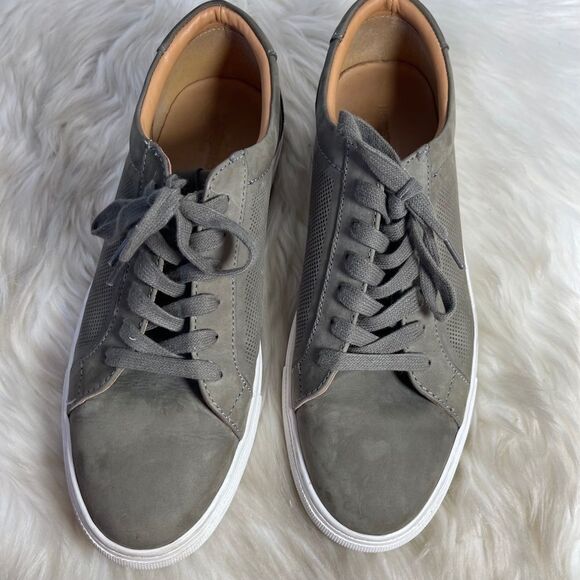Nordstrom Grey Perforated Suede Oxford Style Sneaker A 9 - Picture 3 of 6
